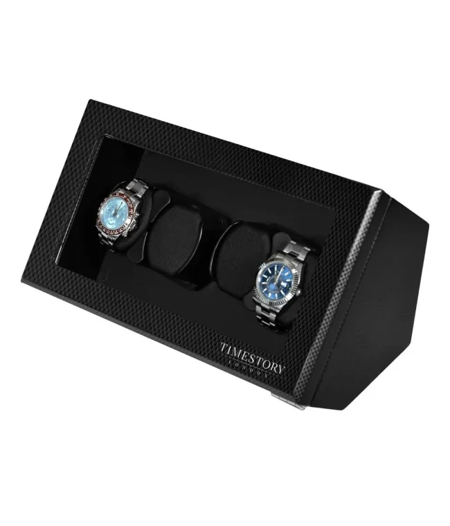 Шкатулка для автоподзавода 4-х часов с отпечатком CARBON W04 [440484]