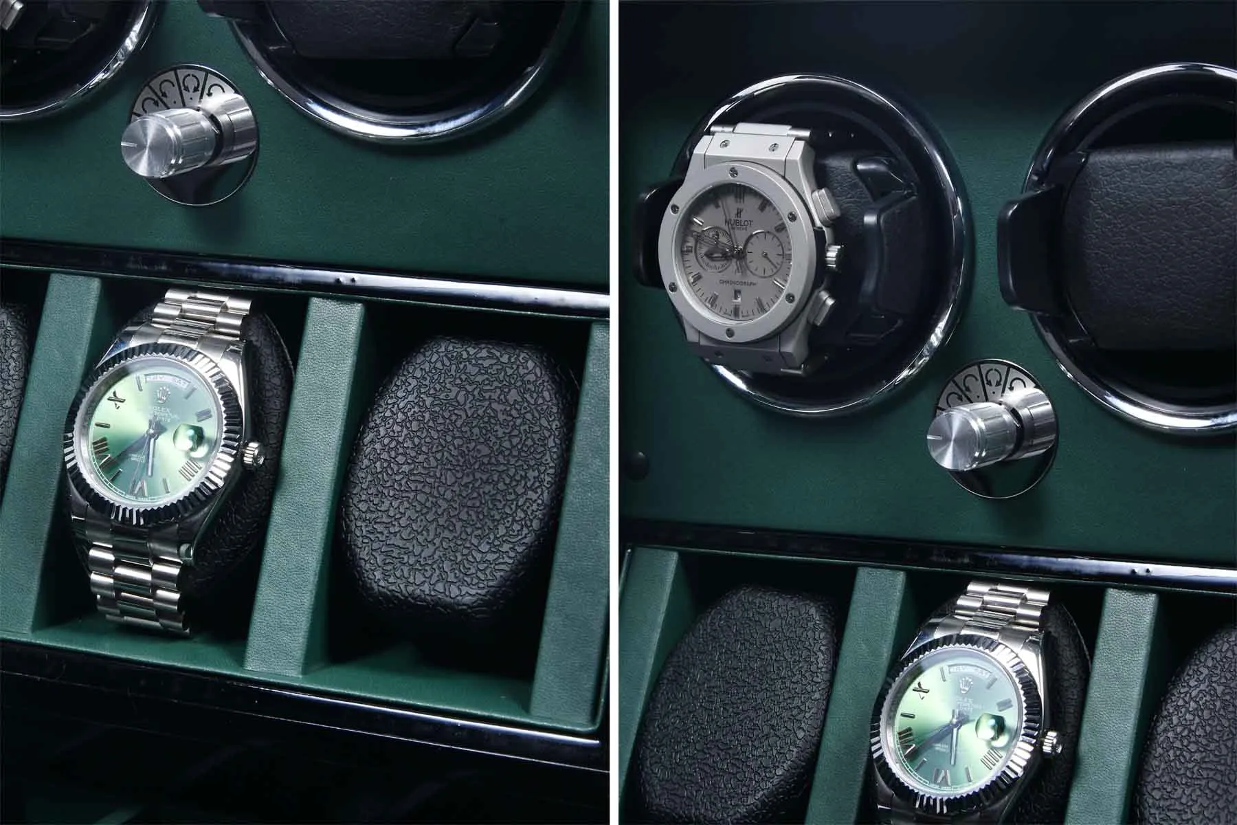 Шкатулка для хранения и автоподзавода 2-х часов YR22C-023-GN [360006]