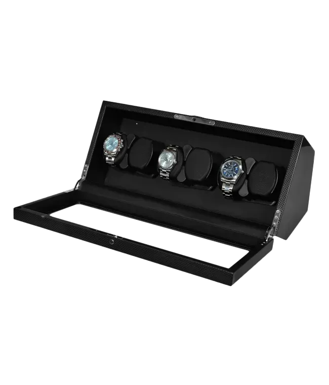 Шкатулка для автоподзавода 6-ти часов с отпечатком CARBON W06 [440485]