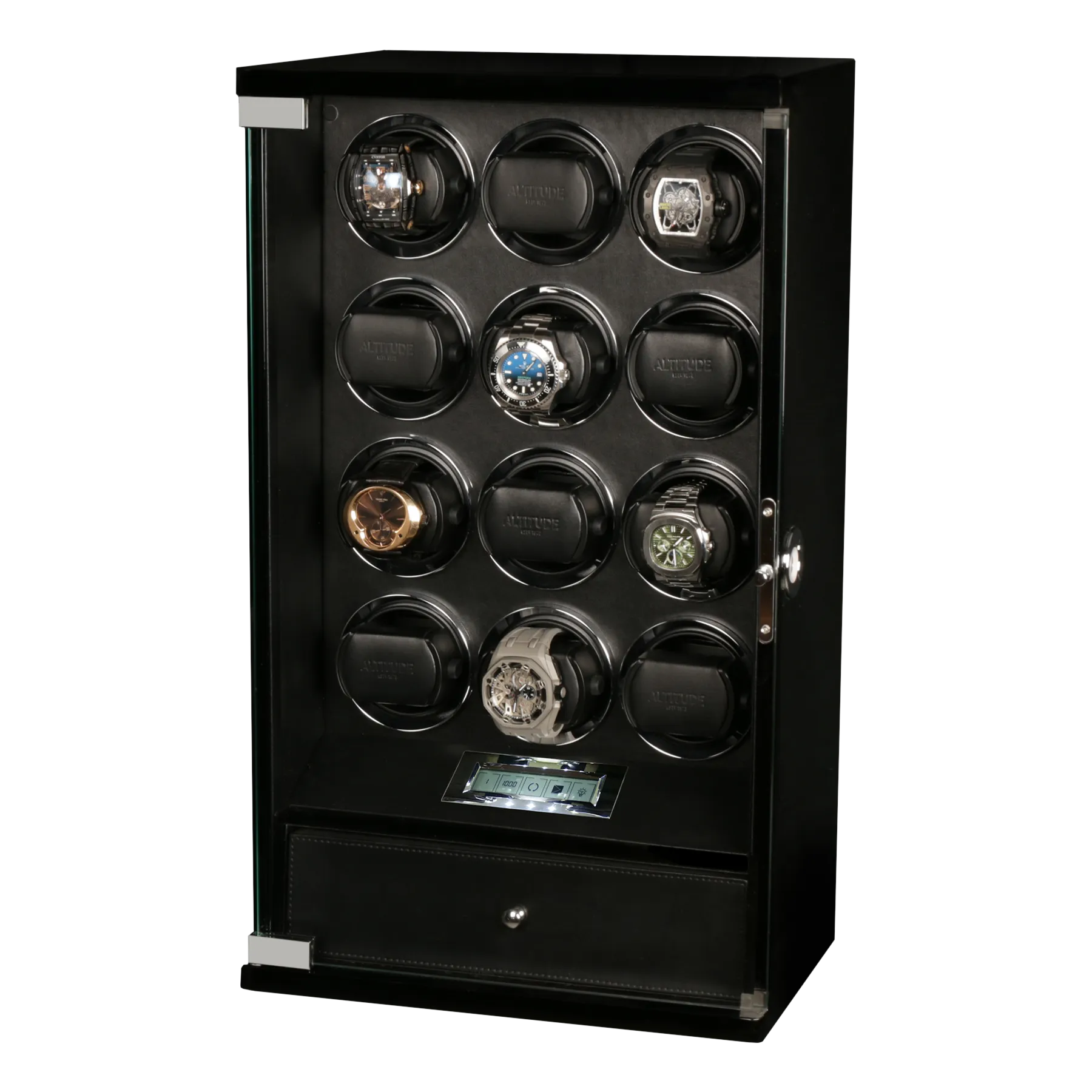 Шкатулка для автоподзавода 12-х часов Diamond DX-12-BB-FI [220124]