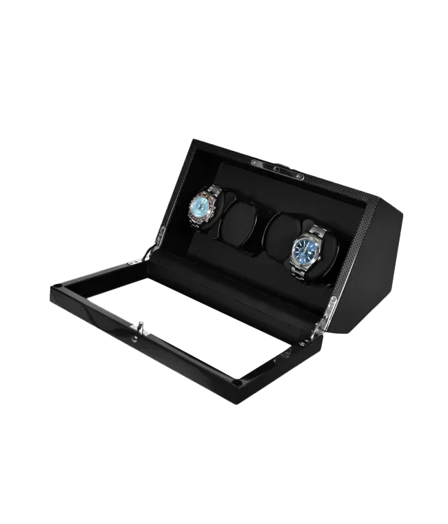 Шкатулка для автоподзавода 4-х часов с отпечатком CARBON W04 [440484]