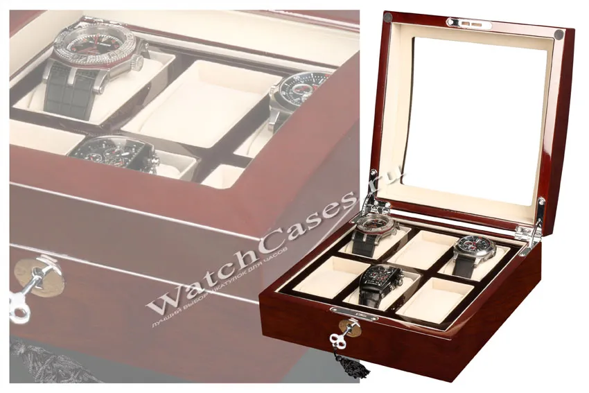 Шкатулка для хранения 6-ти часов 3035Mahogany [480010]